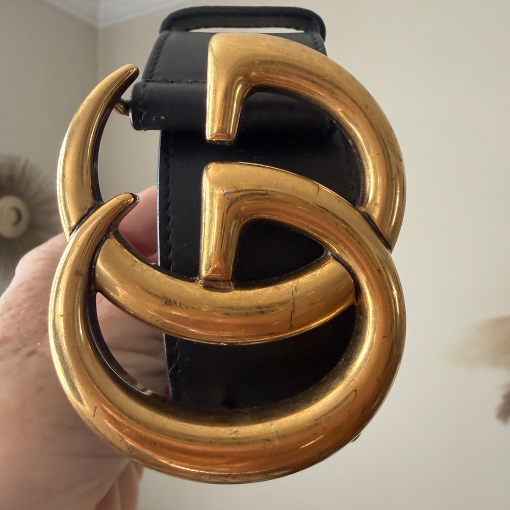 Gucci Black Belt with Gold Buckle